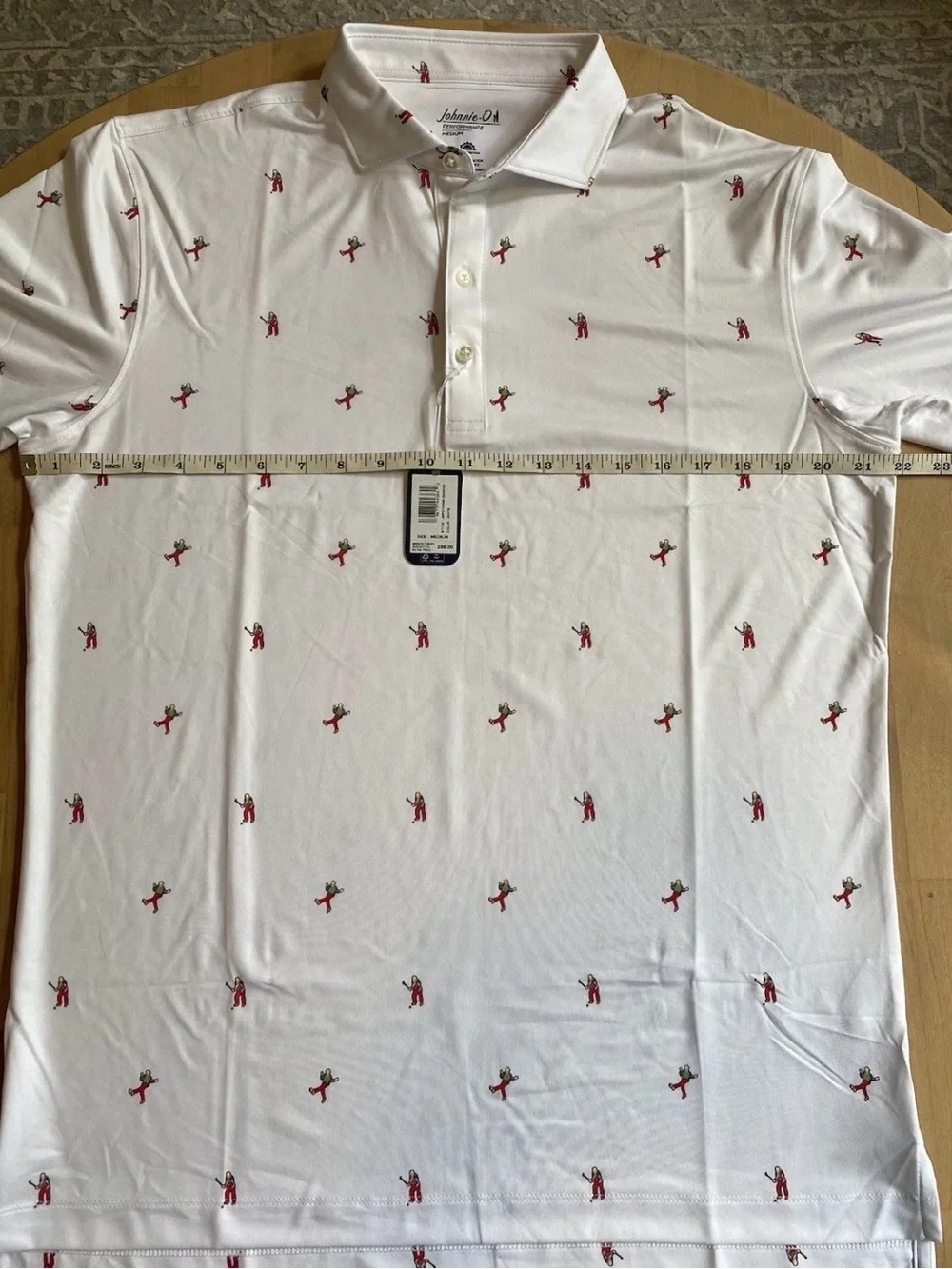 NWT DANCIN Johnnie-O Featherweight Performance White Polo Size Medium - Picture 7 of 10